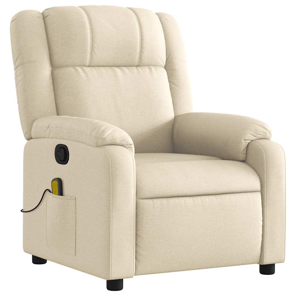 Massage Relax Chair Cream Colored Fabric