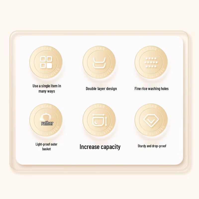 

Bear Double-Layer Draining & Washing Basket