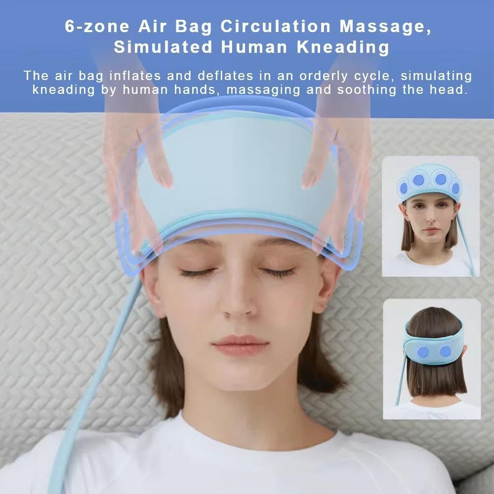 Electric Airbag Head Massager Headband Full Coverage Air Pressure Heating Rechargeable for Scalp Deep Relaxation and Comfort