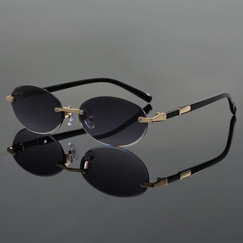 Stylish Rimless Oval Fashion Glasses for Men & Women  Perfect for Casual Wear Parties & Daily Activities