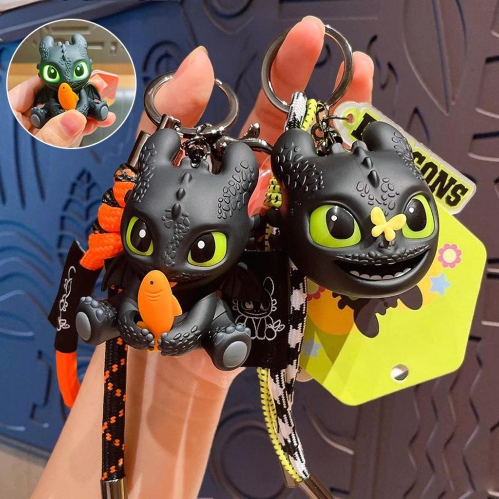 Cute Cartoon Keychain, ABS Material Key Ring with Black Color Design, Funny Key Chains for Women Men