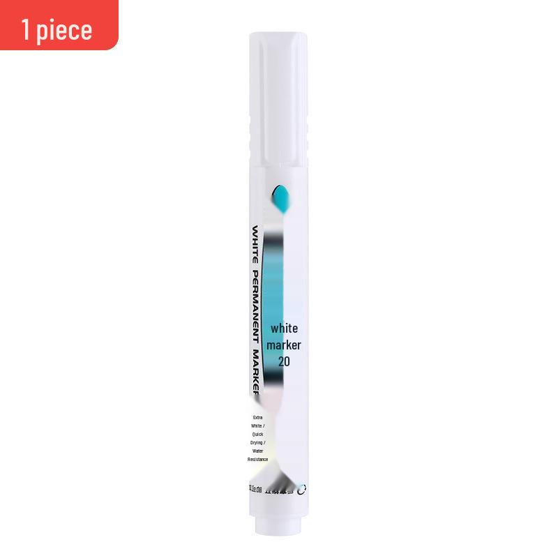 

White Oil-Based Waterproof Marker Pen: Thick Tip, Fade-Resistant, Refillable, Ideal for Woodworking and Highlighting белый
