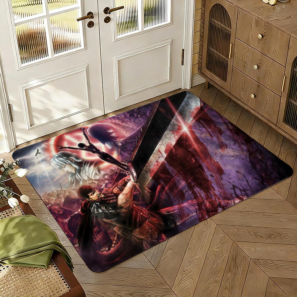 Tappetino Berserk Morbido Spesso Assorbente Antiscivolo per Camera da Letto Soggiorno Tappetino d'Ingresso Decorazione per la Casa Tappeti in Flanella
