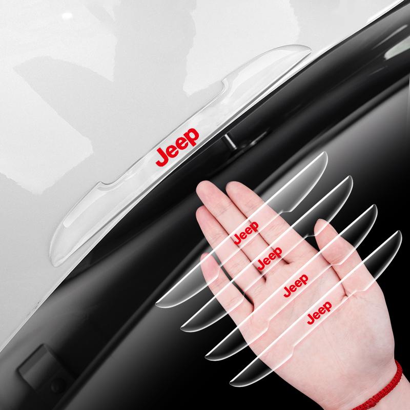 4PC Car door anti-collision strip decoration Edge Bumper Protective Stickers For Jeep Wrangler Grand Cherokee Compass Renegade Cherokee Gladiator