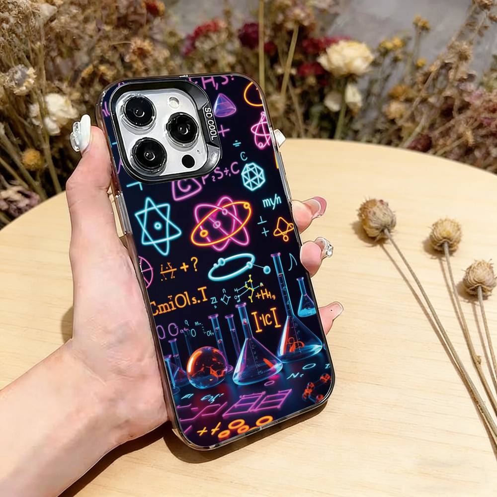 

Physics Chemical Mathematics Phone Case For iPhone 17,16,15,14,13,12,11 Plus,Pro Max,XS,Colorful Silver Black Cover iPhone14Plus