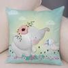 Cartoon Animal Pattern Decorative Pillowcase Car Sofa Square Cushion Pillowcase