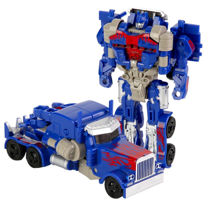 One-Step Transforming Car Toy: Children's Educational Robot Action Figure - Optimus Prime & Bumblebee Gift