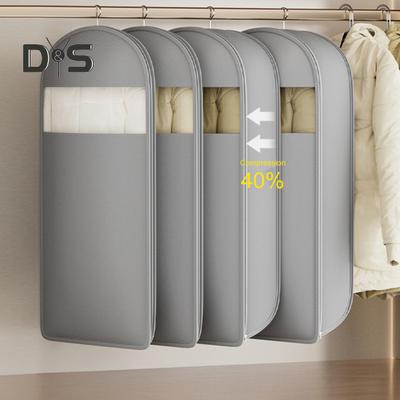 1/3Pcs Hanging Garment Bags with Self Compression Zipper Large Capacity Dustproof Space Saving Garment Clothes Bags