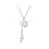 Women's S925 Sterling Silver Tassel Gourd Necklace with Chalcedony - Chinese Style Clavicle Chain