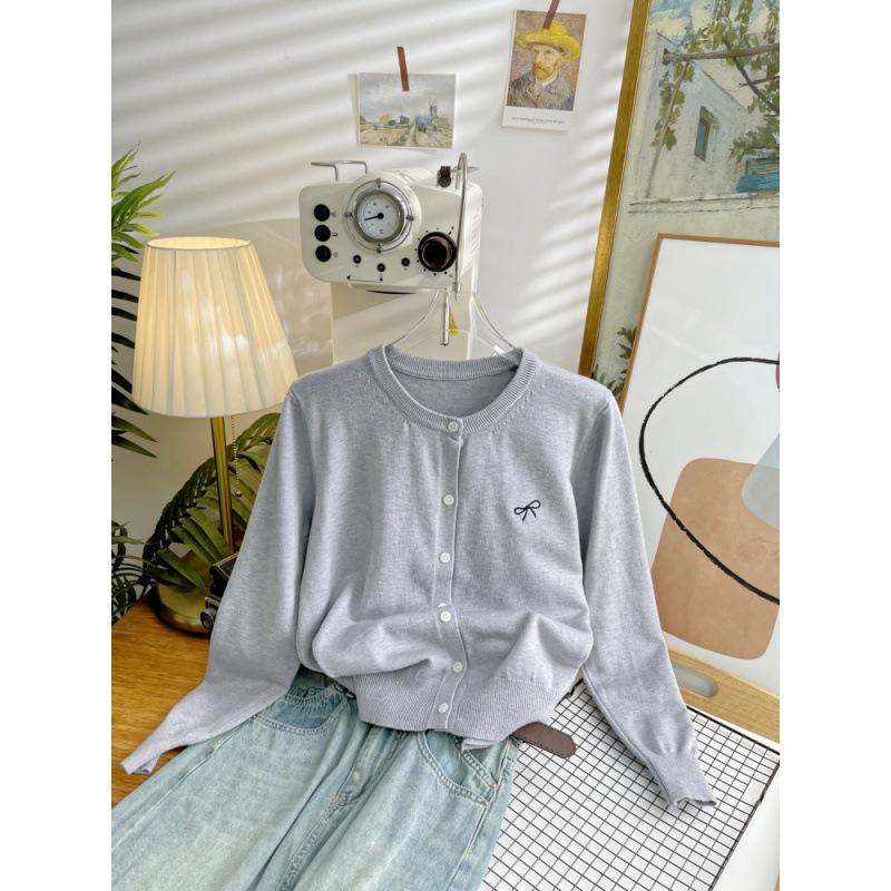 Neue frische Macaron-Farben-Jacke für Damenoberteile für den Herbst Strick-Kaschmir-Cardigan Lässiger Stil