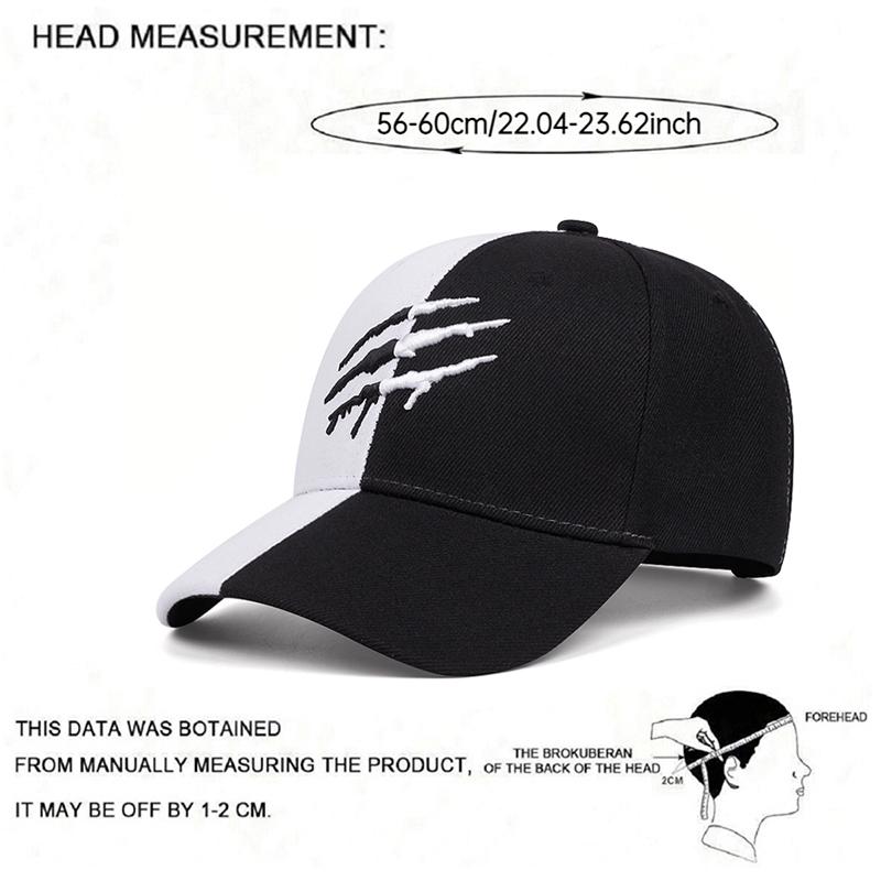 Pop New Baseball Hat Claw Print Embroidery Street Pop Hip Hop Hat Skateboarding Hat Daily Leisure Sunshade Hat