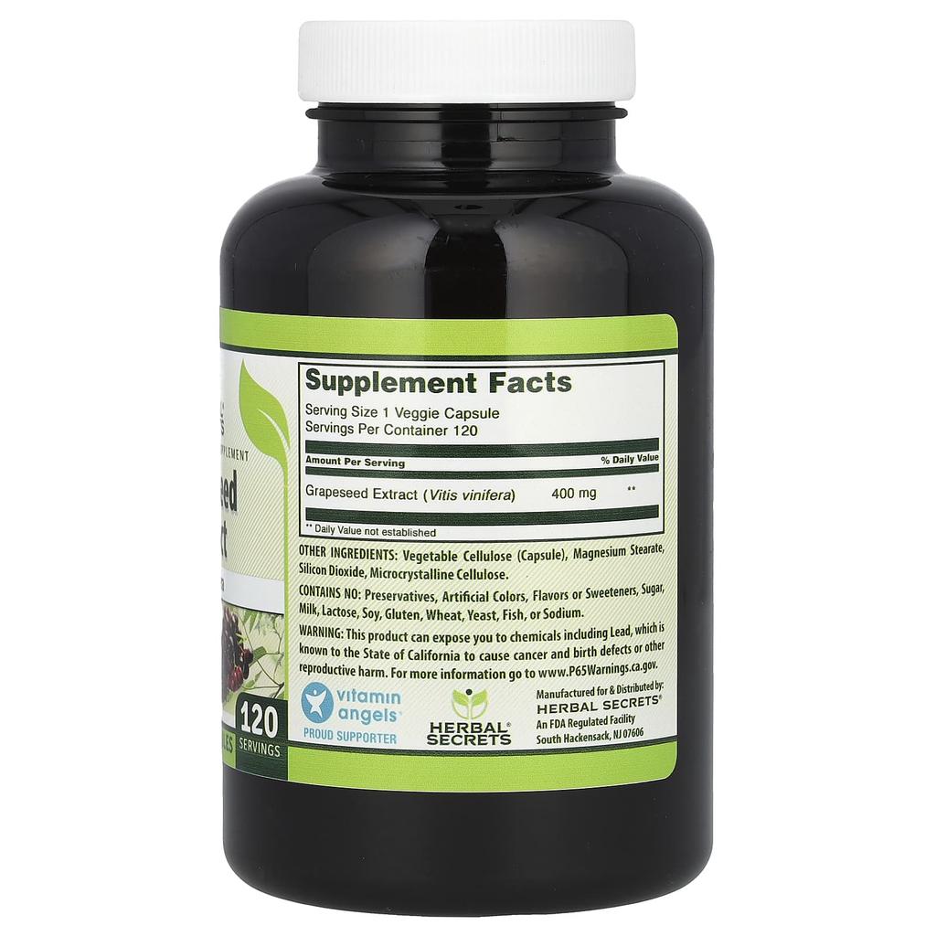 Grape Seed Extract, 400Mg, 120 Veggie Caps
