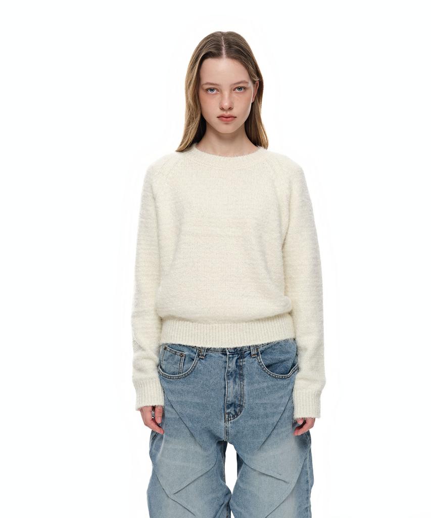 AEGO FREEDOM LAB Canvas Tag Round Knit_Ivory