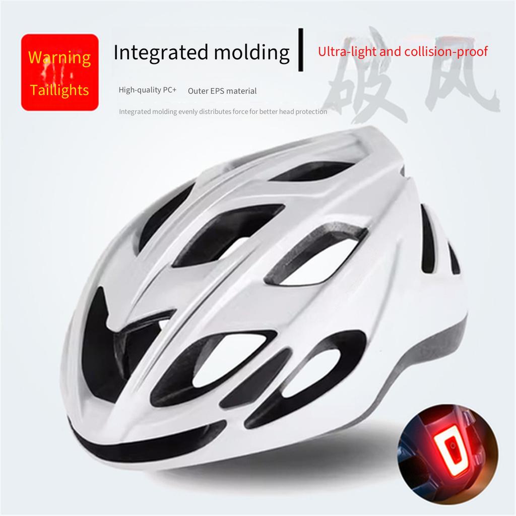 Adult Cycling Helmet with Rear LED Taillight, Adjustable Head Circumference Men Women Road Bike Safety Helmet for Outdoor Sports