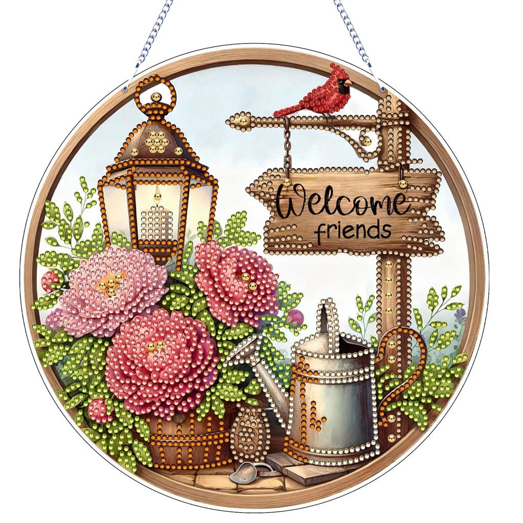Landscape 2D Flat DIY Crystal Painting Crafts Kit Acrylic Diamond Painting Charms Kits for Living Room Home Office Decoration