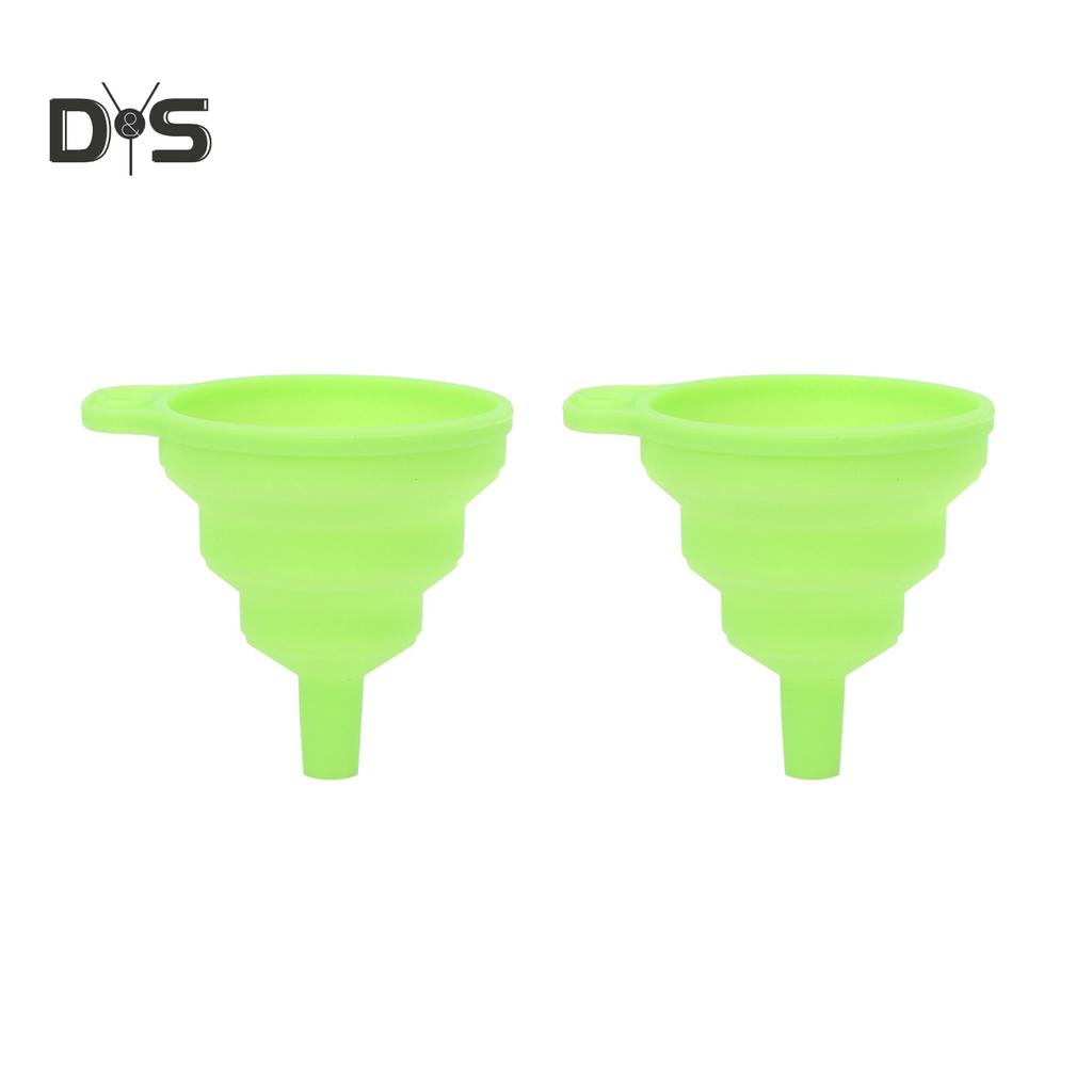 SW 2Pcs Silicone Foldable Heat Resistant Funnels Oil Liquid Transfer Kitchen Tool