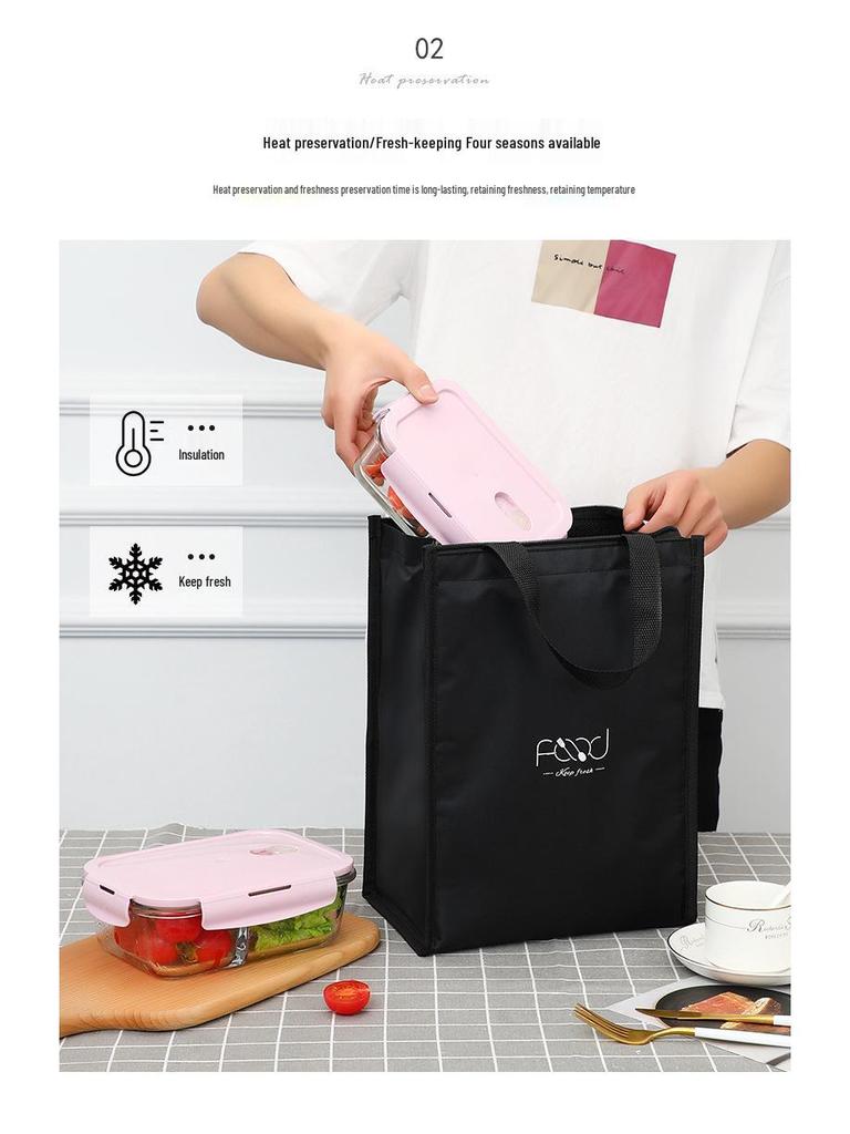 Große tragbare isolierte Lunchtasche mit verdickter Aluminiumfolie