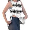 Women Shoulder Surgery Recovery Shirt Sleeveless Top with Snap Buttons Easy Open Design Striped Print Post-Operative Clothing