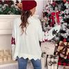2026 Winter Snowflake Christmas Tree Print Women's Loose Knit Sweater