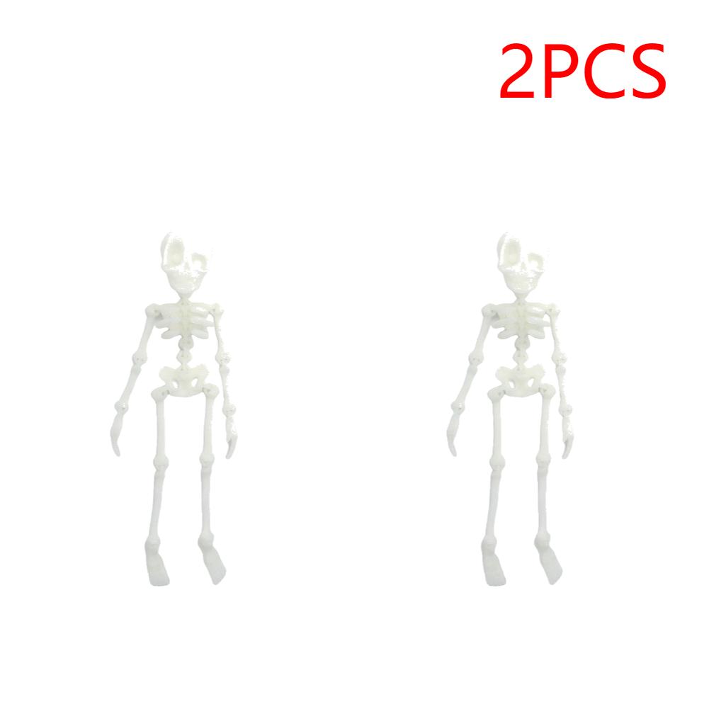 2PCS Halloween Funny Gothic Skull Magnet 3D Printed Articulated Poseable Skeleton Horror Skull Magnet Fridge Sticker Home Decor