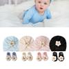 Elastic Infant Turban Hat Breathable Fetal Caps & Matching Socks Set Stylish Girls Clothing Accessories for Baby