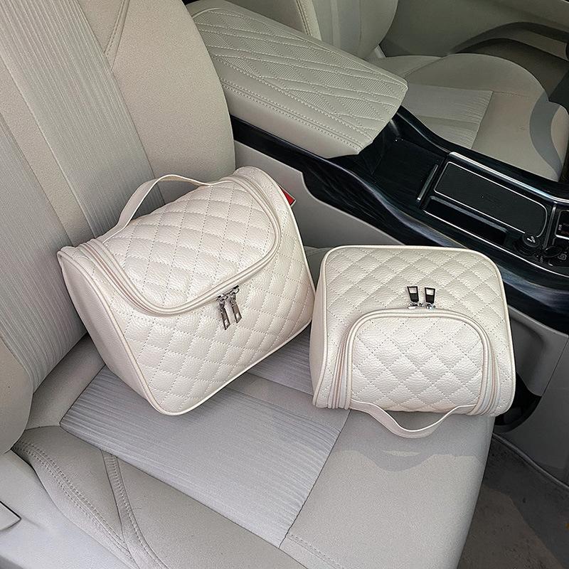 Travel Simple Fashion Cosmetic Bag Large Capacity Large Embroidered Thread Rhombus Hooked Wash Bag Cosmetic Bag Storage Bag