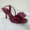 Fashion 2025 Summer Fashion Square toe Bowknot Patent Leather Women Gladiator Sandals Sexy Ankle Strap Stiletto High heels Wedding Shoes