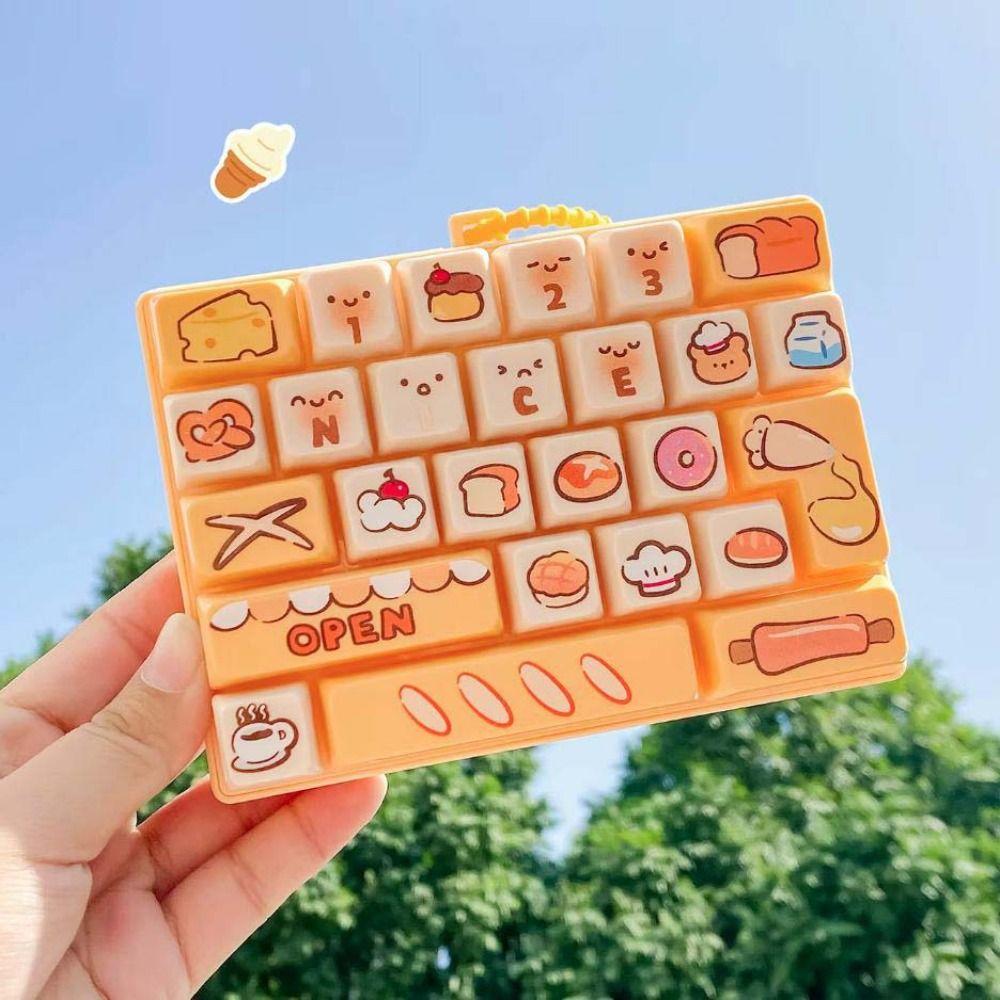 Creative Design Decompression Button Toy 26 Key Keyboard Keychain  Bag Accessory