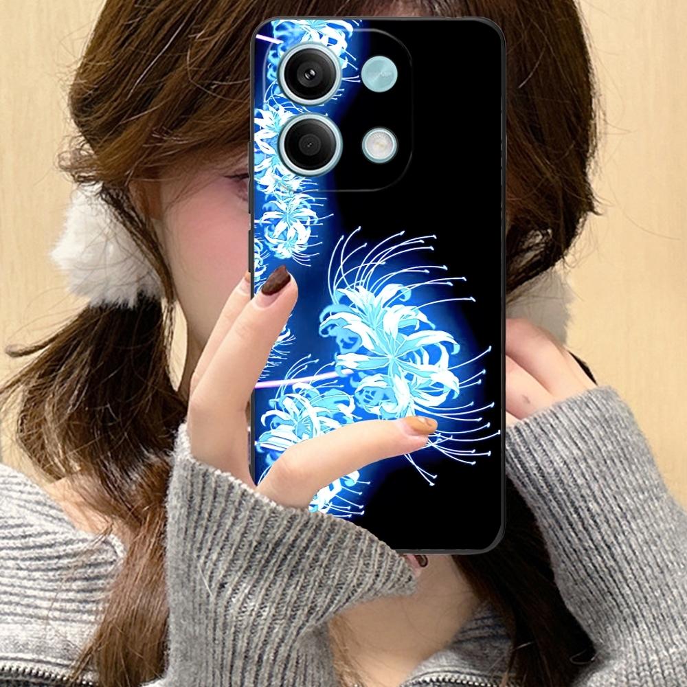 Cool Red Spider Lily Mobile Cell Phone Case for Xiaomi Redmi Note 13 12 11 10 9 8 7 6 S A Pro Lite Plus 5G Black Cover Shell