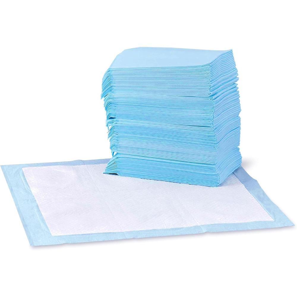 Dog and Puppy Pee Pads, 5-Layer Leak-Proof Super Absorbent, Quick-Dry Surface, Potty Training, Regular (22x22"), 100 Count, Blue & White