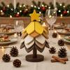 Foldable Dish Holder Christmas Tree Shaped Silicone Trivet Set, Collapsible Heat Resistant Hot Pad Holiday Party Kitchen Decor with Storage