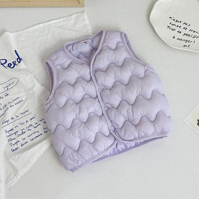Kids Warm Vest Winter Girls Boys Thicken Waistcoat Outerwear Children Teens Cotton Solid Color Jackets Vest