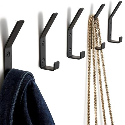 4Pcs Heavy Duty Stainless Steel Wall Hook Screw Installation Bedroom Bathroom Storage Hanger for Clothes Hat Keys Towel Brush Multifunctional