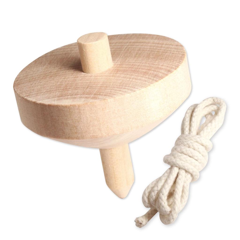 ARTEC Wooden Top with 002431 (with String) Uncolored, 65, String,