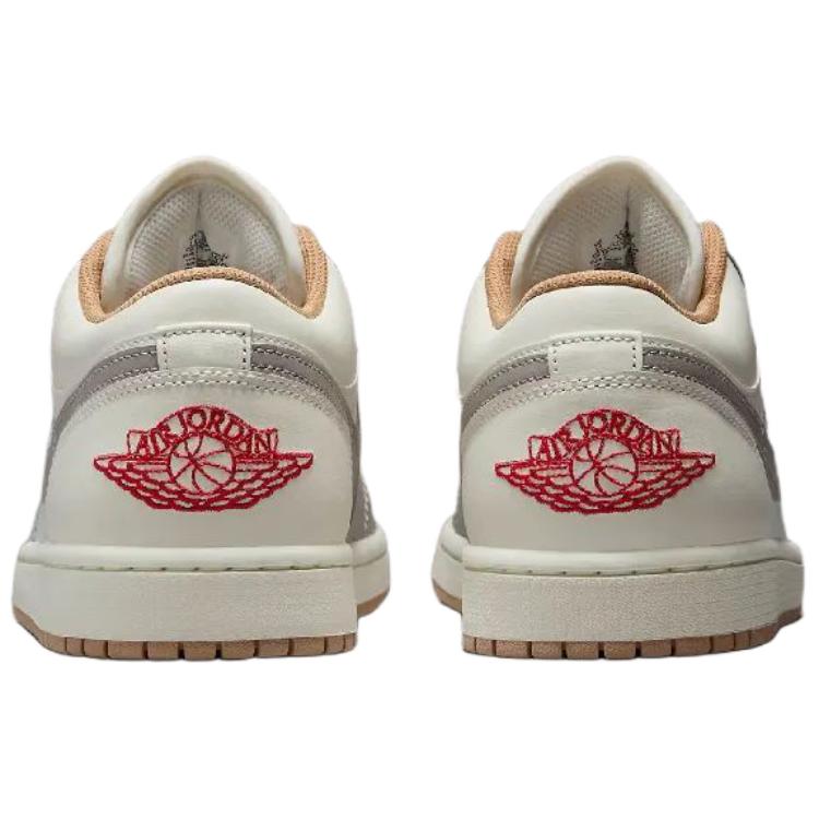 New Jordan Air Jordan 1 Anti Slip Wear Resistant Low Top Vintage Basketball Shoes Men's Beige Gray 553558-169