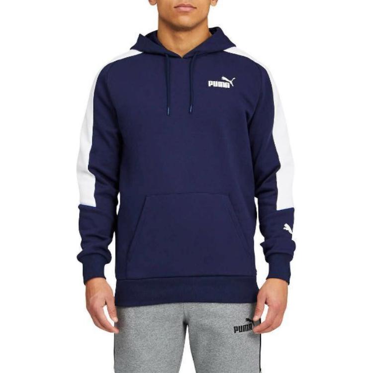 Puma Felpa Pullover American Knit con Cappuccio Color Block Uomo felpa Blu 847362-06