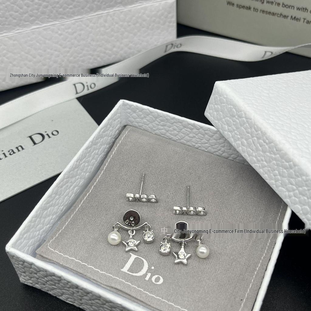 Di Jia Quasten-Stern-Perlenohrringe - Süße Diamant-Stecker für Damen