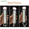 FXINBA 24/28cm Realistic Penis Sleeve Extender Huge Cock Enlargement Sex Toy For Men Delay Reusable