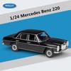 Welly Modèle de Voiture Classique en Alliage Mercedes-Benz 220 à l'Échelle 1/24 Simulation Moulage sous Pression Jouet en Métal Collection de Modèles de Voitures Anciennes Rétro Cadeau
