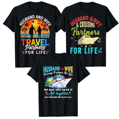 Cruise Ship Husband and Wife Cruising Partners for Life TShirt Life Cruise Trip Squad Graphic Tee Tops Vacation Holiday Clothes