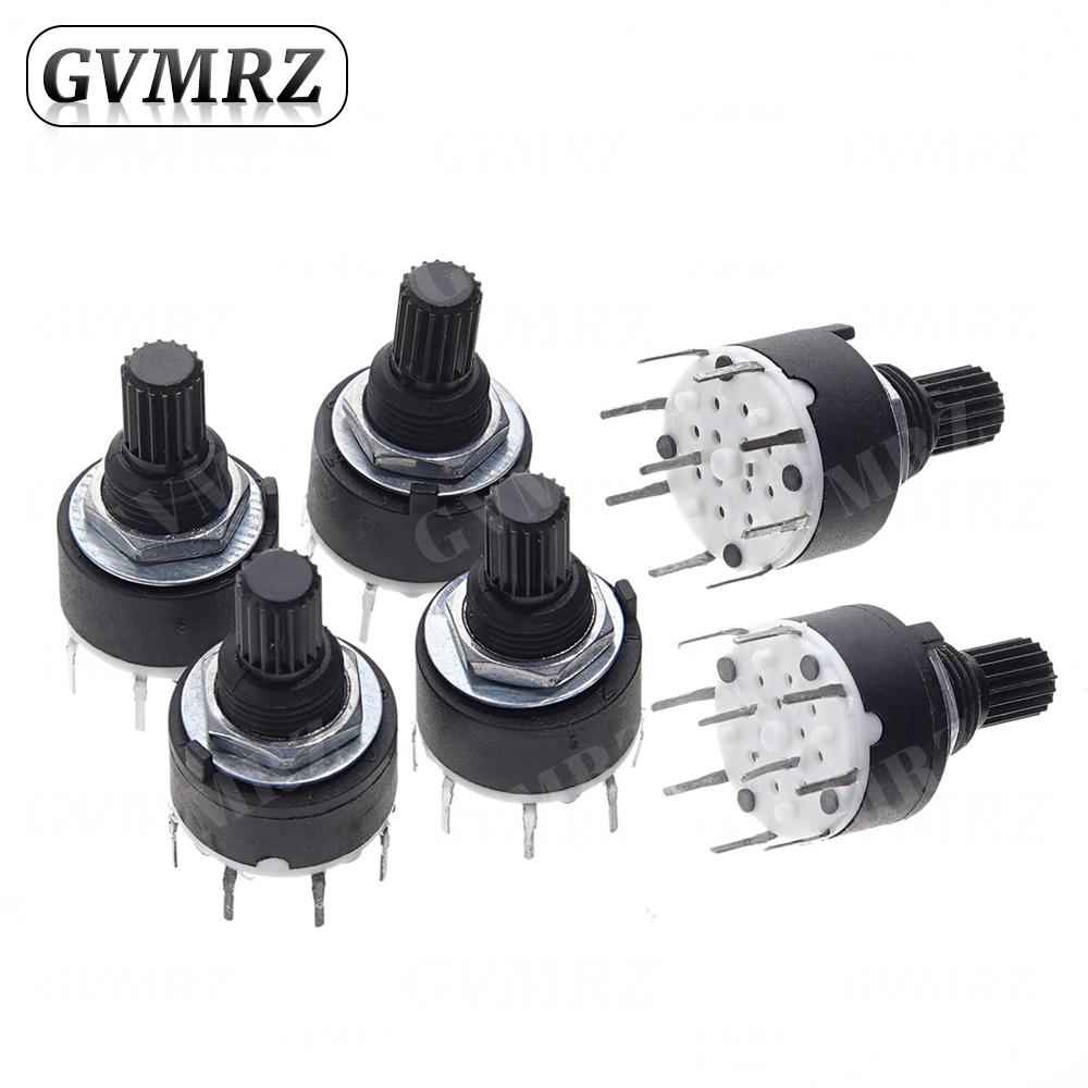 1PCS SR16 Plastic 16MM Rotary Band switch 2 Pole 3 4 position 1 Pole 5 6 8 Position Handle Length 15MM Axis band switch