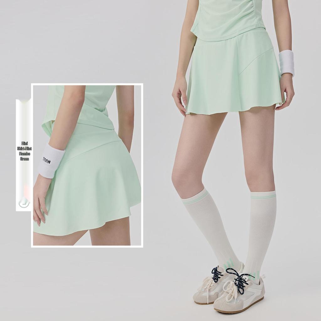 Women's Anti-Glare Tennis Skirt & Breathable Yoga Top Set: Slimming, Waist-Cinching, Casual Sportswear