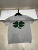 Superior Jacquard Clover Knit Round Neck Short Sleeve Casual Versatile Top for Summer 2026