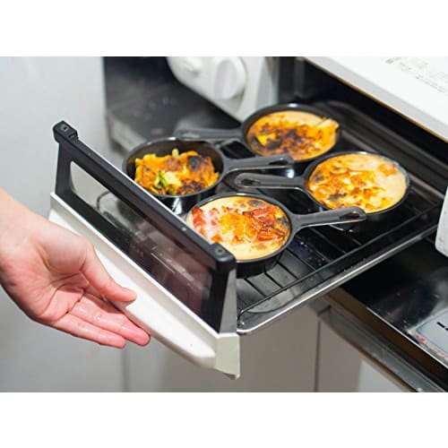 Pearl Metal Easy Cooking Iron Petit Grill Pan, 9cm, Set of 2, Made In Tsubame-Sanjo, Japan, HB-3280