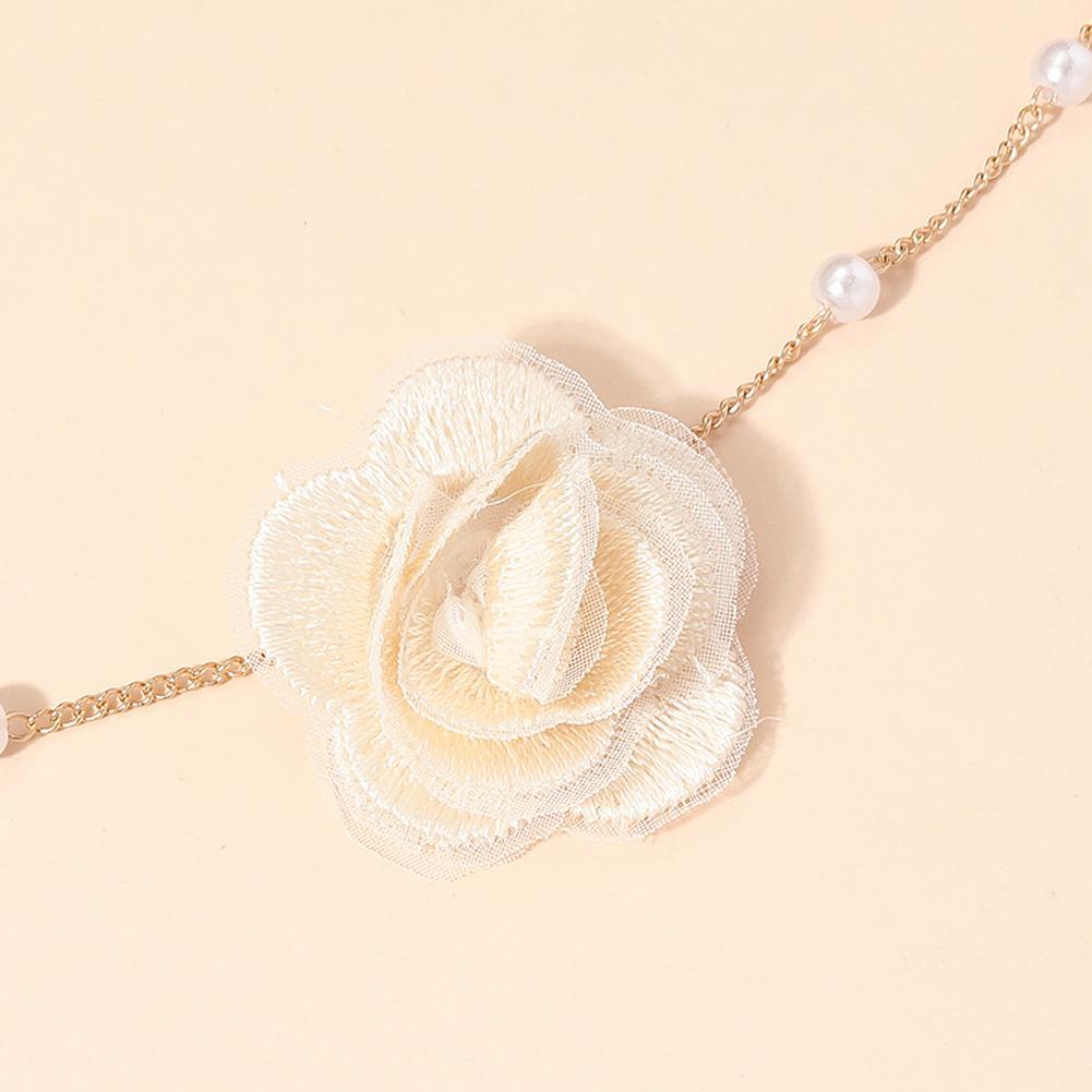 Sweet Rose Flower Necklace Vintage Fashion Pearl Choker For Woman Wedding Personalized Clavicle Neck Accessories