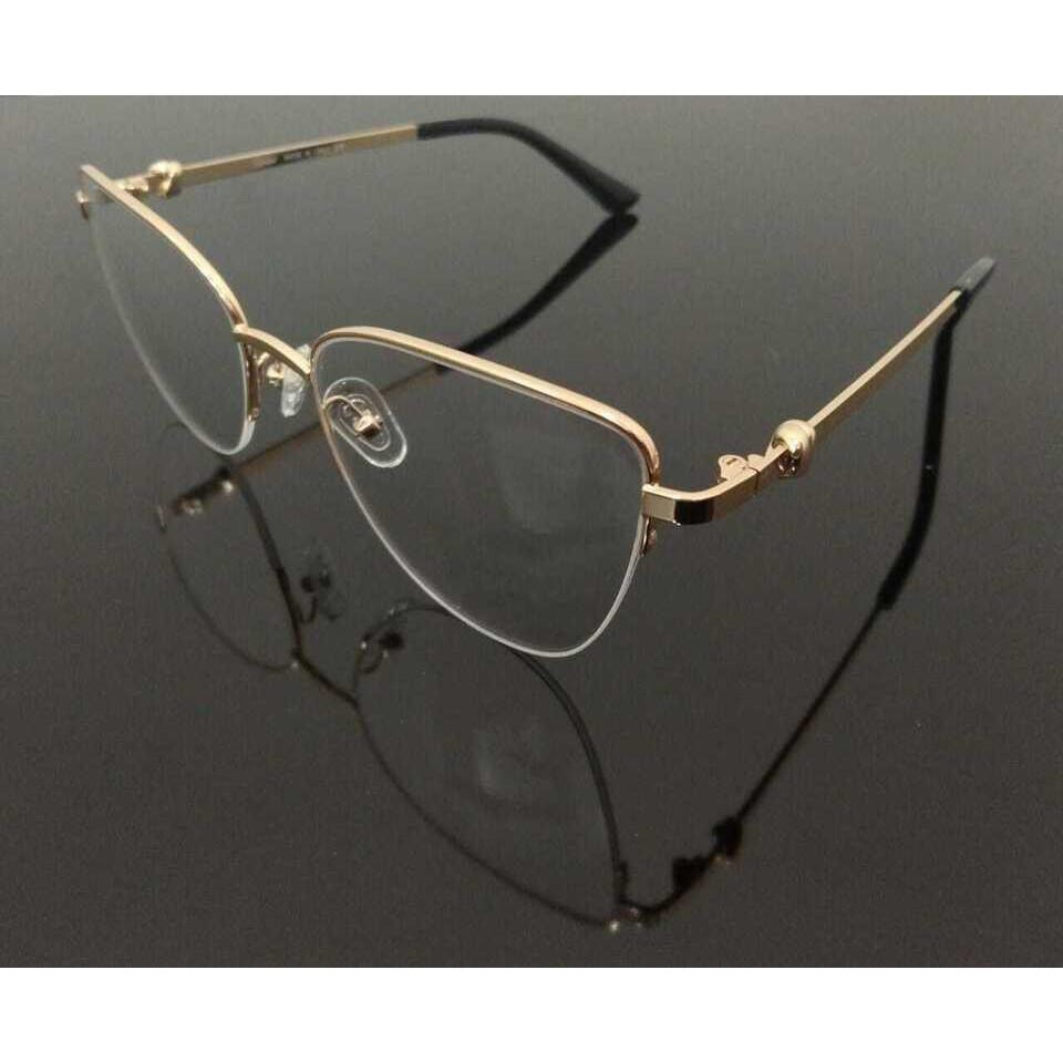 Classic Luxury Half Rim Metal Golden Black Finish Eyeglass Frame Cart-Metal JL166605724963