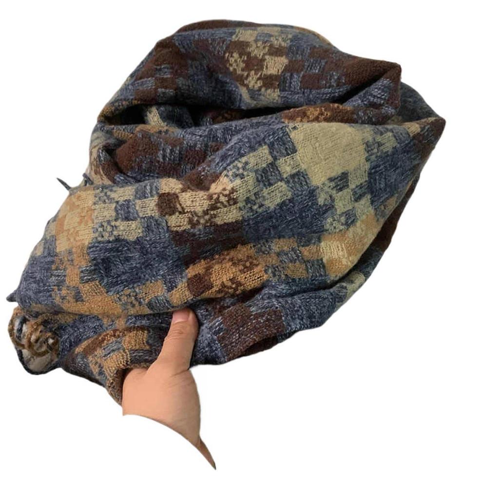 Plaid Tassel Neck Scarf - Versatile, Thick, Warm, Unisex Winter & Autumn Style for Women, Students, Couples & Boys