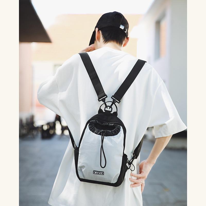 Simple contrasting breast bag women's new multi-functional lightweight casual cloth bag versatile backpack