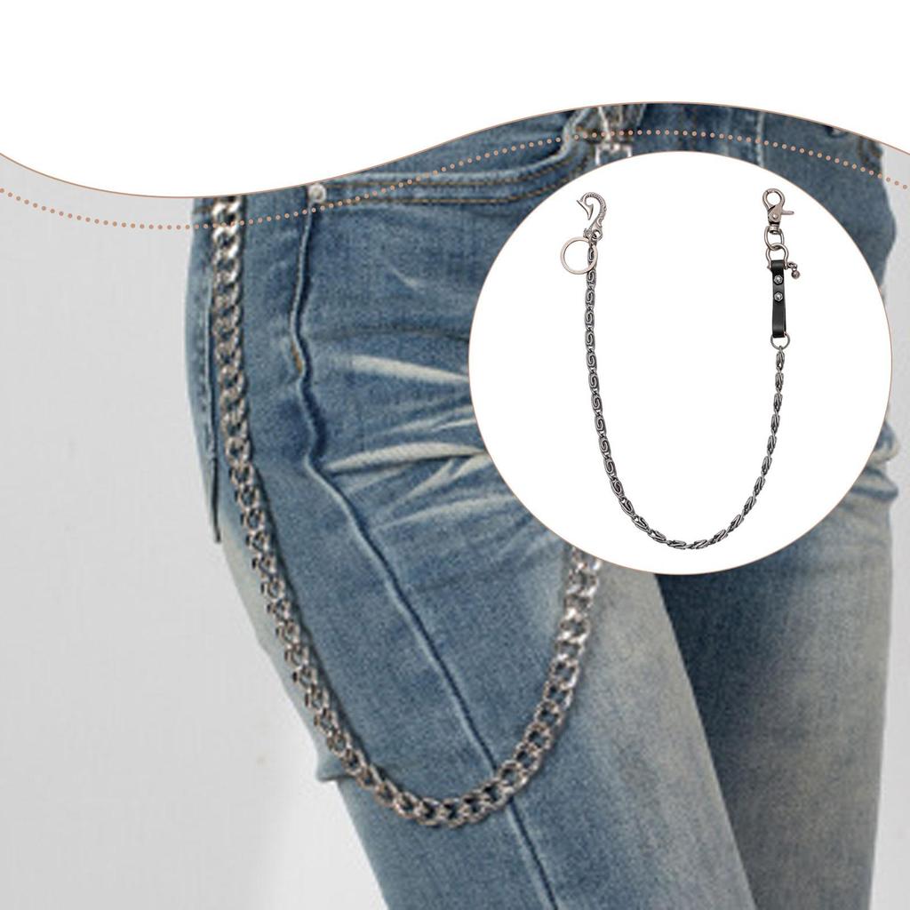 Wallet Chain 70cm Trendy Fashion for Women Girls Streetwear Fans Skaters Black Leather