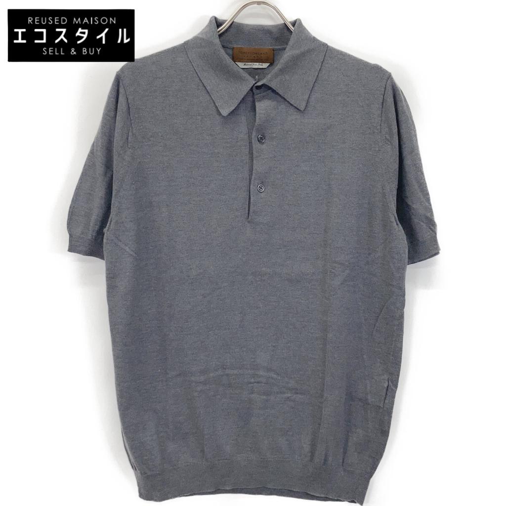 TOMORROWLAND 61-02-12-02002 Gray Silk Cotton Knit Polo Shirt SESIA Tops M grayUsed